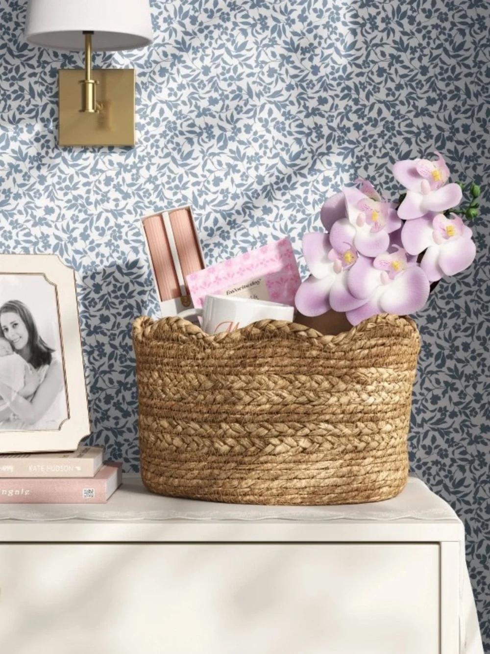 Scalloped Edge Natural Woven Gifting Basket - Threshold™ Spring 2026